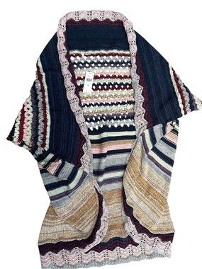 Anthropologie Moth Striped Knit Open-Front Women's Sweater Cardigan NWT $148